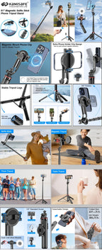 Magnetic Selfie Stick Tripod 51" – MagSafe Compatible Phone Stand