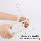 👗✨ 10pcs High-End Velvet Clothes Hangers | Non-Slip Flocked Felt Solid Hangers 🖤 | Heavy-Duty Slim Wardrobe Hangers