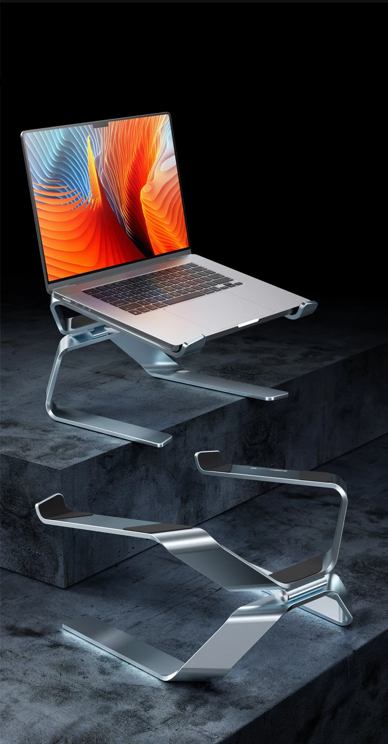 💻⬆️ P68 / P69 Aluminum Alloy Laptop Stand – Double Vertical Cooling Design