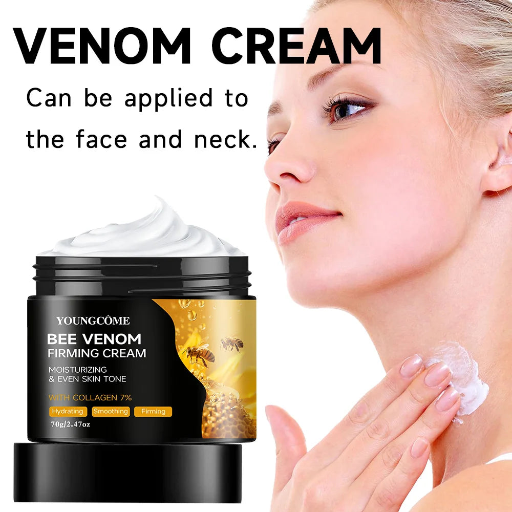 🐝✨ Premium Bee Venom Cream for Face & Neck – Collagen Boost, Skin Tightening & Natural Moisturizer (Non-Greasy)
