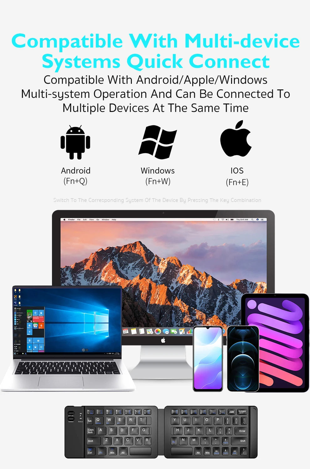 ⌨️📱 Dormin Folding Bluetooth Keyboard – Portable Silent Wireless