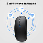 🖱️🔋 Rechargeable Wireless Bluetooth Mouse – 2.4GHz Silent Ergonomic Mini