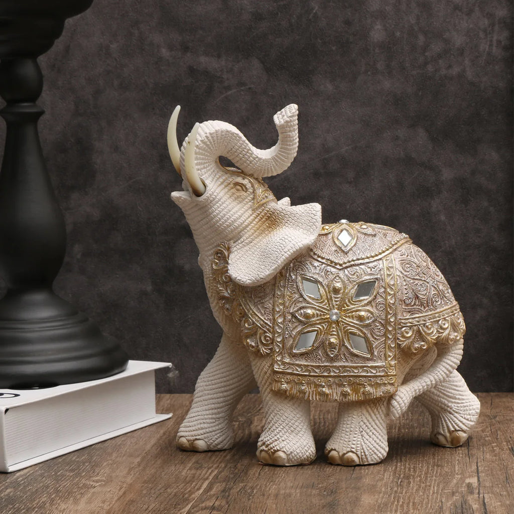 🐘✨ Lucky Elephant Feng Shui Statue 💰 | Wealth Attraction Decorative Sculpture 🏡 | Vibrant Elephant Figurine for Home & Office Décor