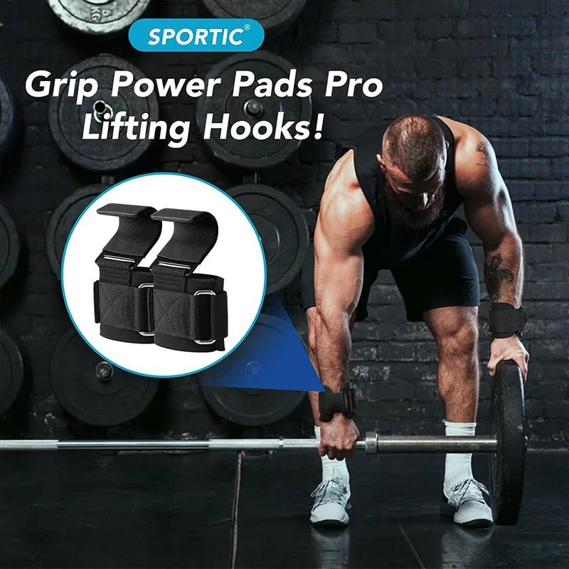 🏋️ Weight Lifting Hook Grips with Wrist Wraps – Heavy Duty Lifting Straps for Deadlifts, Pull-Ups & Strength Training 💪
