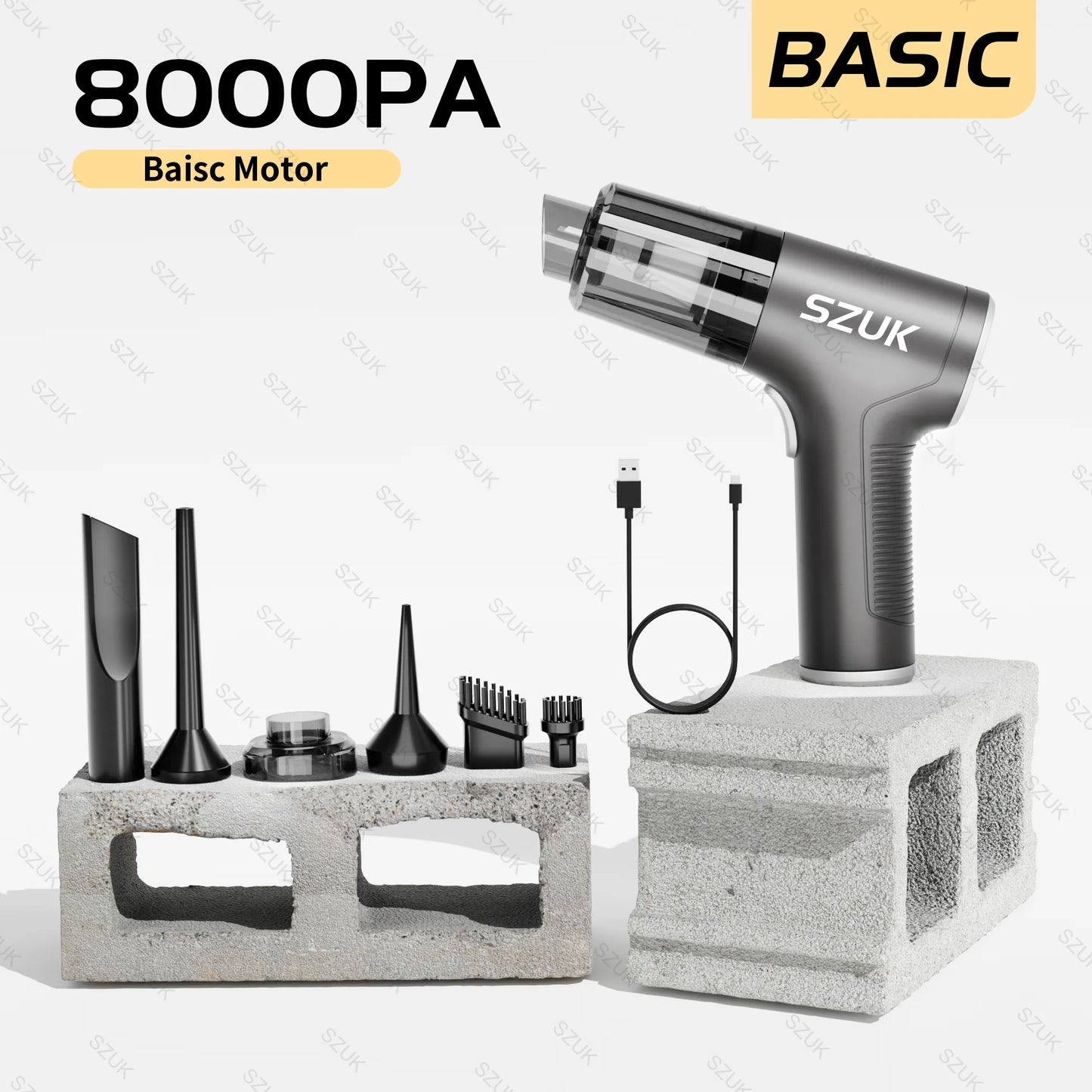 🚗🌀 SZUK 98000PA Wireless Car Vacuum Cleaner – Mini Powerful Handheld Vacuum with Strong Suction for Car & Home