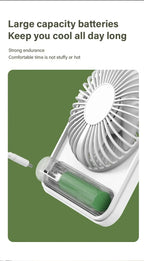 🌬️📱 Xiaomi Portable Desk Fan – 5 Speeds Ultra Quiet with Power Display