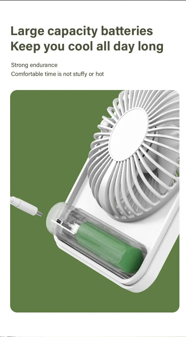 🌬️📱 Xiaomi Portable Desk Fan – 5 Speeds Ultra Quiet with Power Display