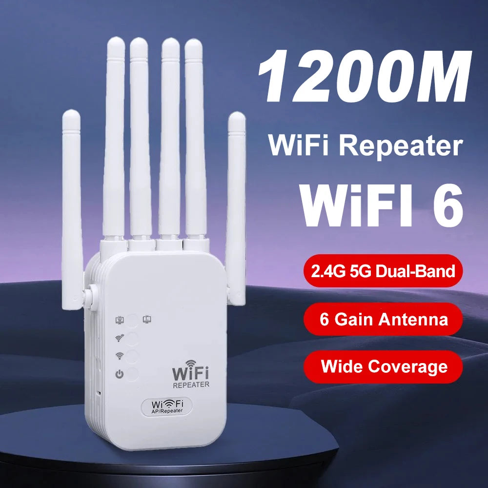 Dual Band WiFi Signal Booster Repeater 1200Mbps 2.4G 5G Dual-band Network 802.11ac WiFi Amplifier Router