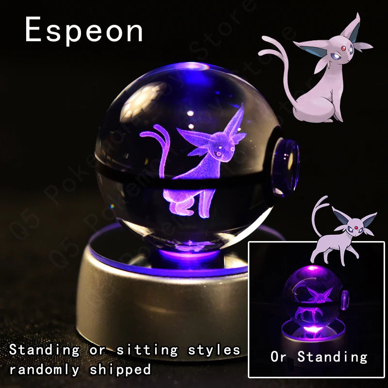Pokémon Crystal Ball 3D Night Light – Mewtwo, Pikachu & Gengar