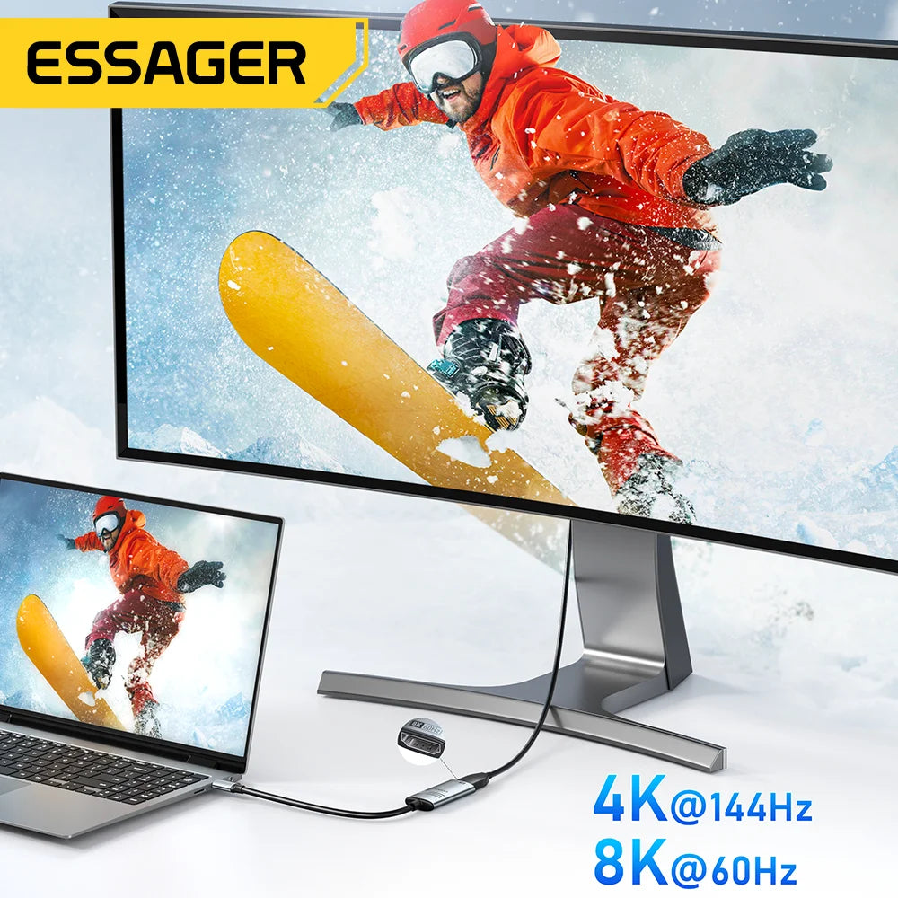 📺🔗 Essager HDMI to USB-C Adapter – 8K@60Hz / 4K@120Hz High-Speed Converter