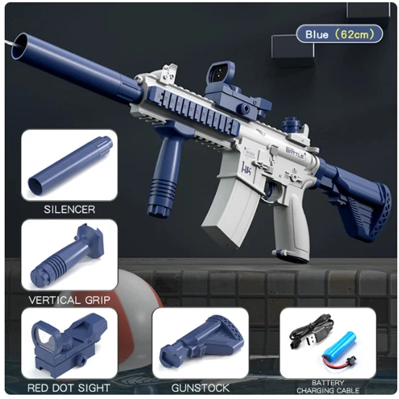 Electric Water Blaster Pistol – Full Automatic Water Toy with Drum Tank | High‑Power Outdoor Beach Water Gun for Summer Fun (14+)
