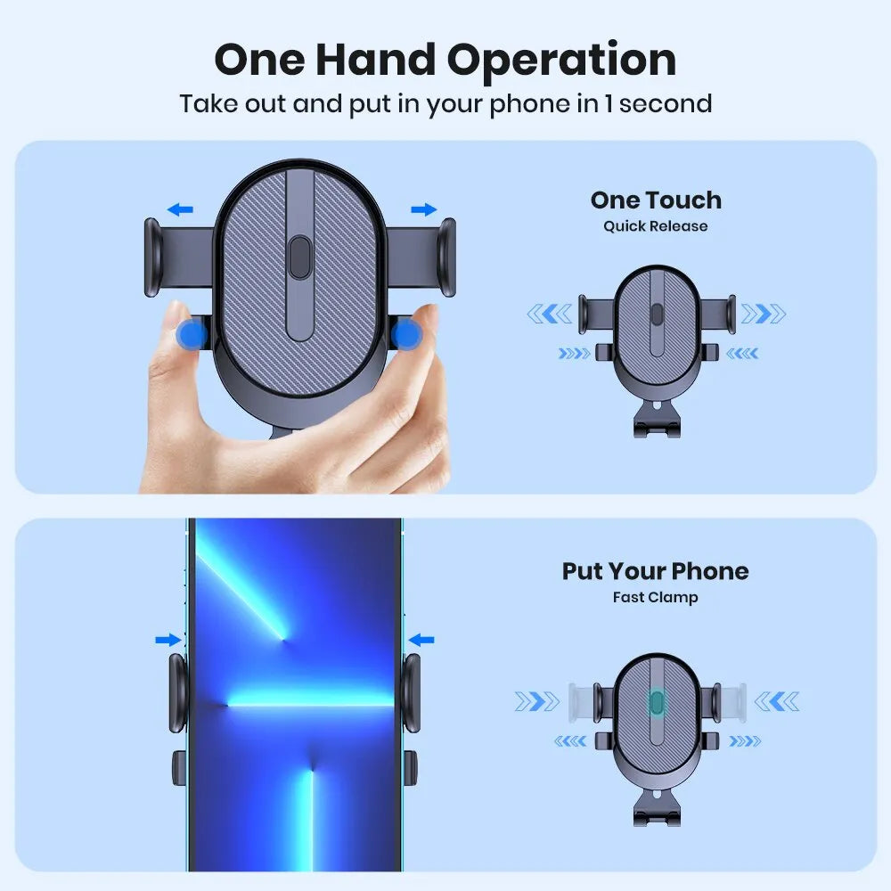 TOPK Auto Lock Car Phone Holder – Air Vent Mount with Hook Clip