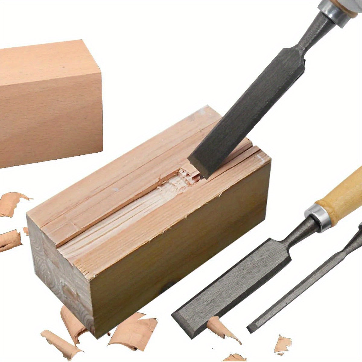 4Pcs Wood Carving Chisel Set 🪵 | Professional Woodworking Tools with Beech Handles (0.24–0.94in)