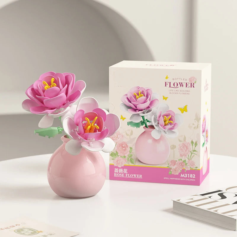 💐✨ Bouquet Flower Micro Diamond Building Blocks – Mini Micro Bricks Constructor Set for Adults & Girls Gift