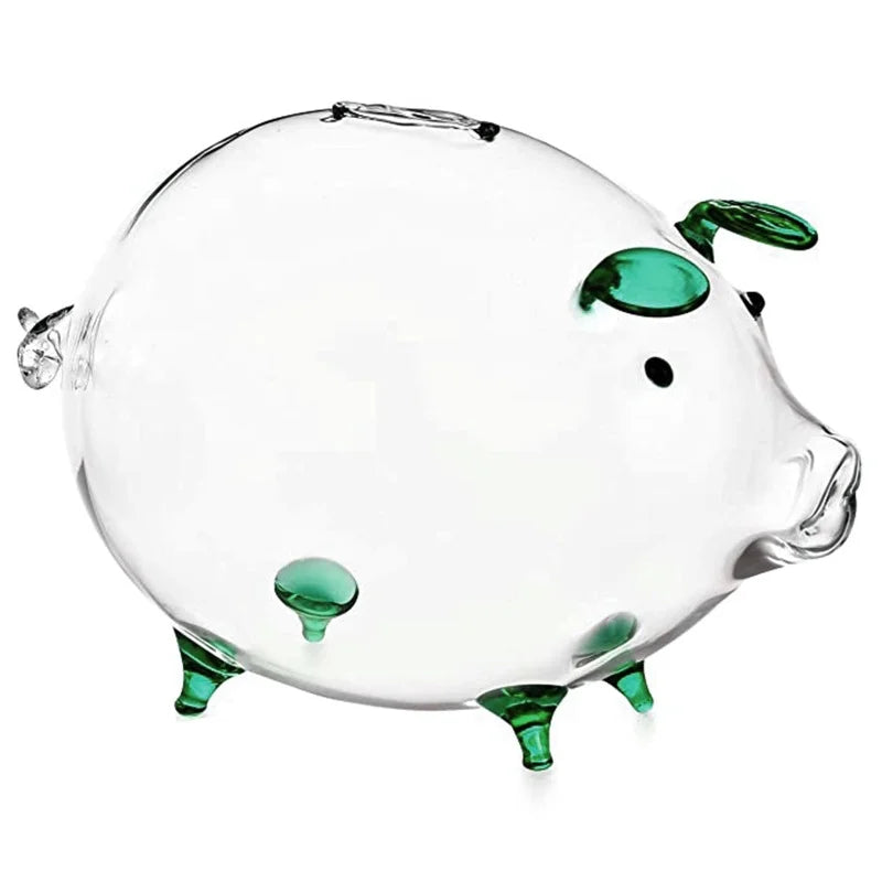 🐷✨ Glass Piggy Bank Clear Money Pot 💰 | Decorative Saving Pot & Lovely Money Box 🏡 | Cute Home Décor Gift for Kids & Adults