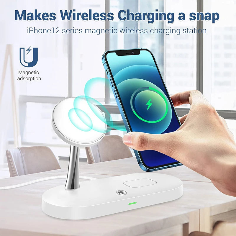 3-in-1 Wireless Charger Stand – Fast Charging for iPhone, Apple Watch & AirPods