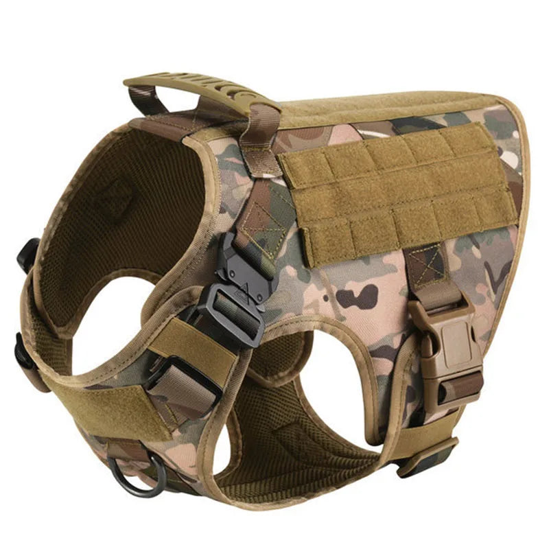 Tactical Large Dog Harness & Leash Set 🐕‍🦺 Military Training Vest with Collar for German Shepherd, Malinois & Medium-Large Dogs