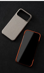 Luxury Lychee Cowhide Leather MagSafe Case for iPhone 17 / 16 / 15 Series