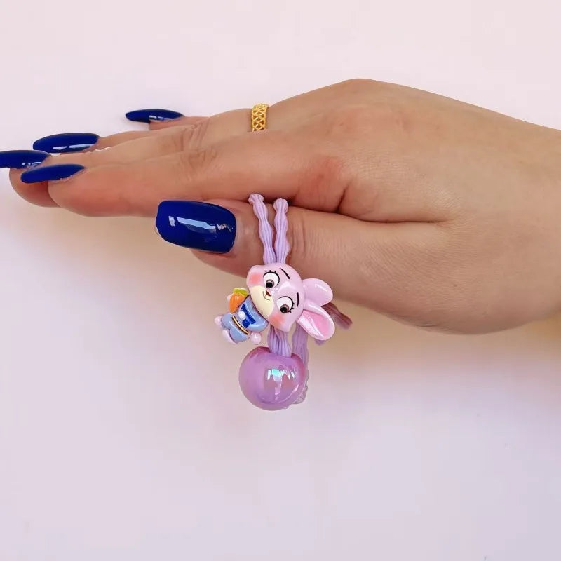🐰🦊 Zootopia-Style Cartoon Anime 3D Plush Headband Set 🌈 | Cute Hair Accessories Rubber Bands & Hair Ties 🎀 | Colorful Gift for Girls