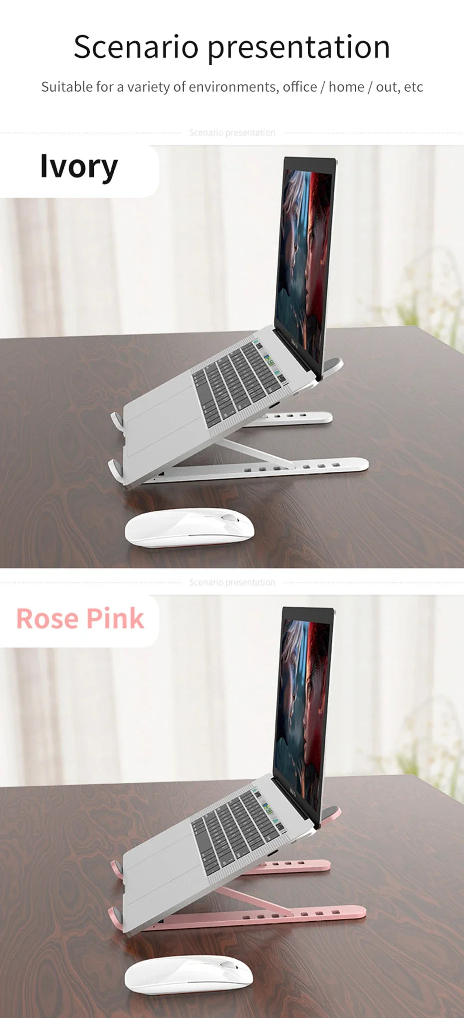 💻📐 Portable Foldable Laptop Stand – Cooling Riser Support Base