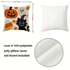 Halloween Pillow Cover – Pumpkin, Ghost & Cat