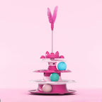 Cat Toys for Self-Entertainment: Interactive Turntable, Teaser Wand, Balls - Anti-Boredom for Kittens & Adult Cats,