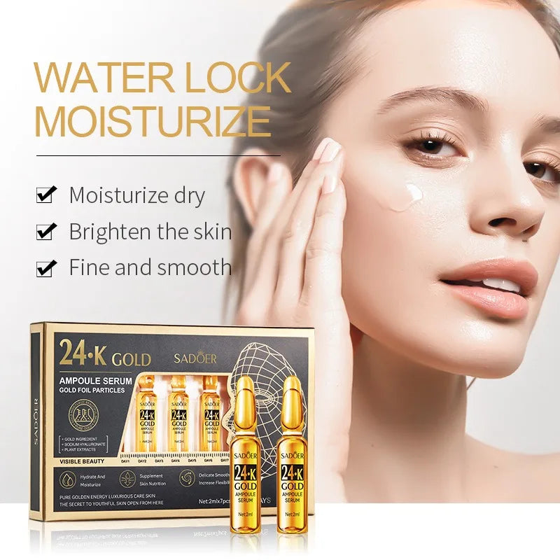 ✨🍊 Vitamin C Face Brightening Serum – Dark Spot Care, Pore Minimizing & Anti-Aging Gold Essence with Hyaluronic Acid