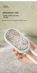 ✨ 3‑in‑1 Pet Electric Steam Brush | Cat & Dog Cleaning Spray Massage Grooming Comb | Retractable Handle | USB Rechargeable Hair Removal Beauty Brush