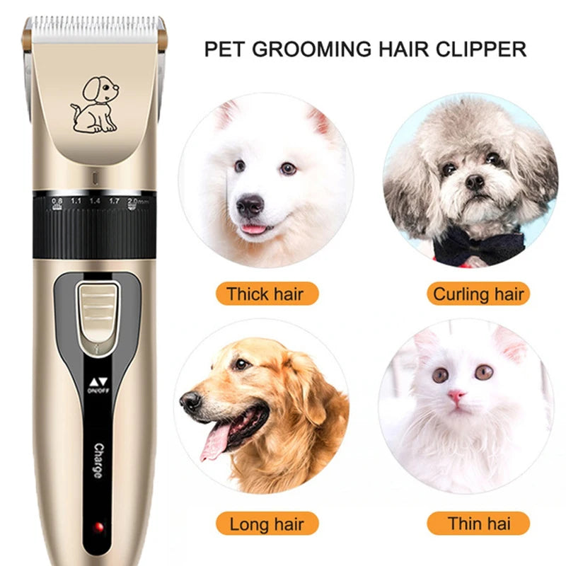 Electric Pet Clipper Grooming Kit – Rechargeable Professional Trimmer for Dogs & Cats