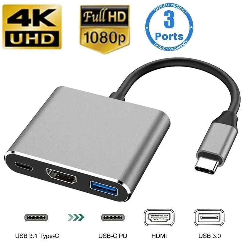 USB-C Hub 8-in-1 USB Extender with SD/TF Card Reader & Audio Port