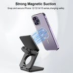 3-in-1 Foldable Magnetic Wireless Charging Station for iPhone & Apple Watch