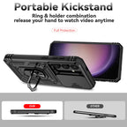 Luxury Armor Case with Ring Holder & Slide Camera Cover for Samsung Galaxy S Series