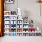 👟✨ Foldable Shoe Rack Organizer | Multi-Layer Transparent Stackable Shoe Boxes 🧼 | Collapsible Household Sneaker Storage Cabinet