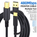 🔥 USB A & USB‑C to USB‑B 2.0 Printer Cable | Nylon Braided High‑Speed Cord for Yamaha/Casio Digital Piano, DJ Controllers, Printers & More