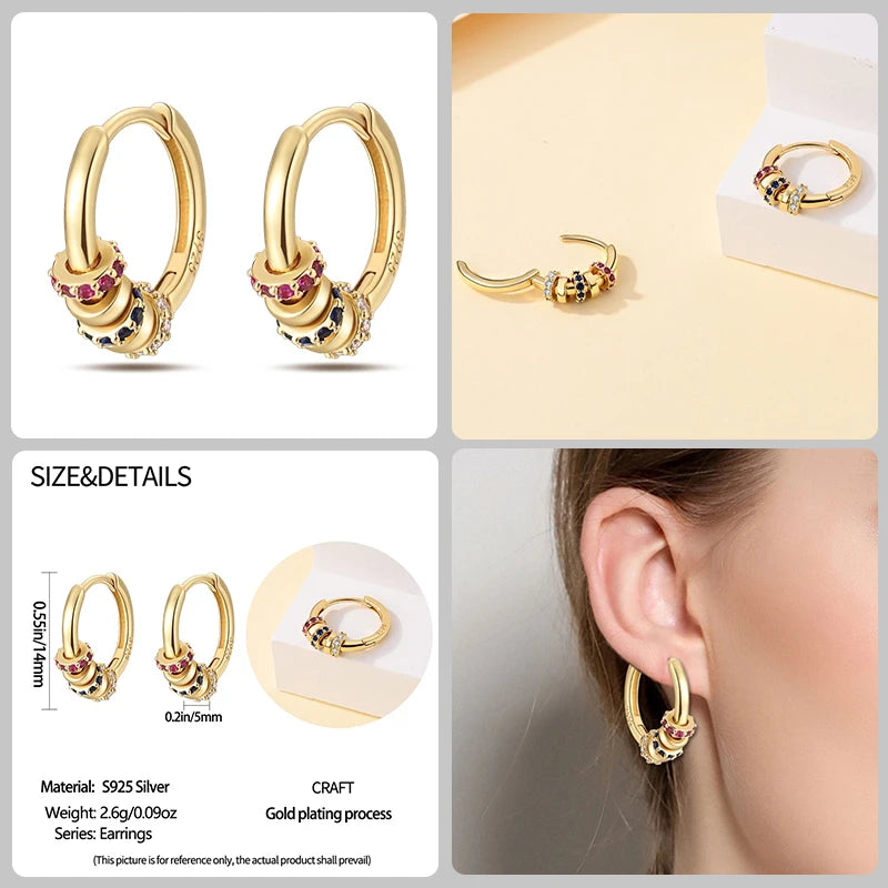 🌙⭐🐝 925 Sterling Silver Star Moon Bee Pendant Earrings ✨ | Gold-Tone Sparkling Zircon Luxury Earrings for Women 💎 | Wedding & Engagement Jewelry Gift 👰
