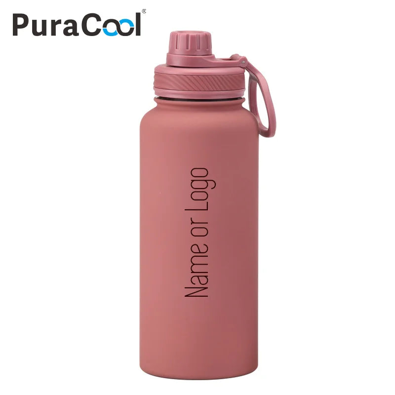 PURACOOL Custom Water Bottle 1000ML – Personalized Thermal Tumbler Gift 💧✨
