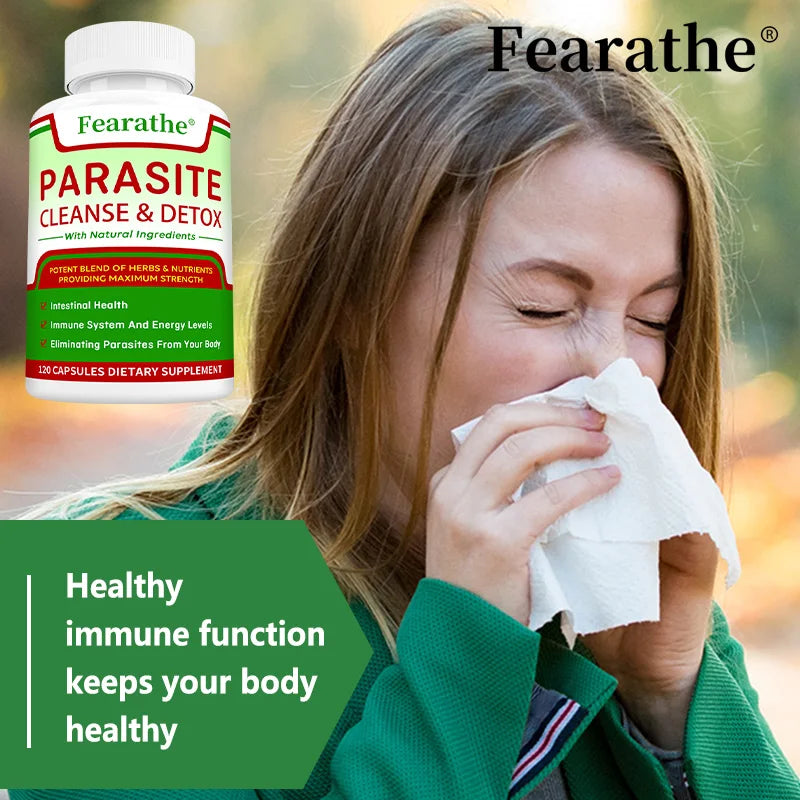 🌿 Parasite Cleanse – Natural Herbal Gut Support | Bowel & Digestive Cleanse | Detox & Immune Support | 30/60/120 Capsules
