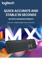 NEW Logitech MX Keys S Wireless Bluetooth Keyboard – Backlit, Multi-Device