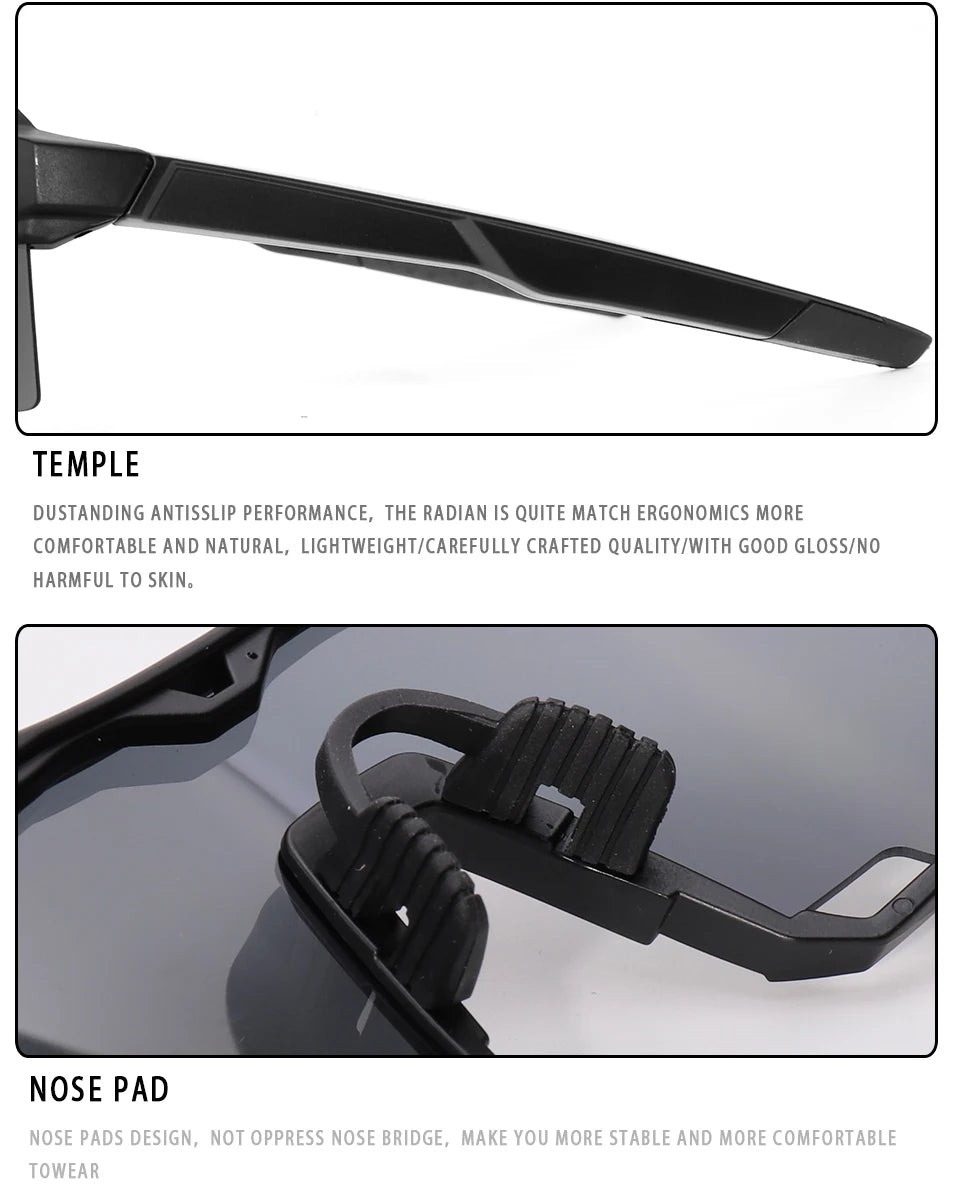 Cycling Sunglasses for Men and Women UV400 Available in 5 colors, these big-frame eyewear pieces are perfect for running, fishing, and other sports activities.
