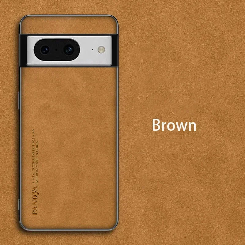 Sheepskin Leather Silicone Bumper Case for Google Pixel Series