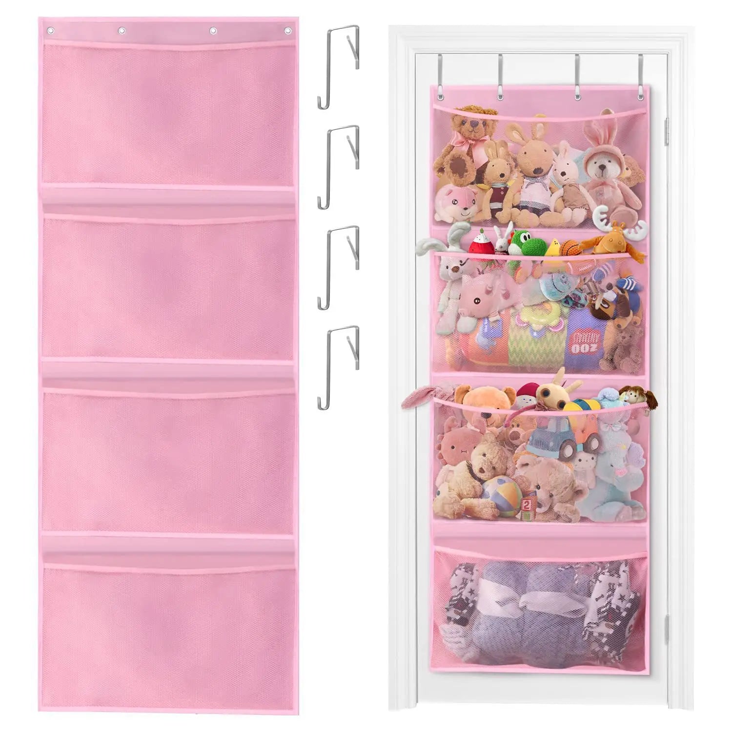 🧸✨ Over-Door Hanging Storage Bag for Stuffed Animals & Baby Toys | Hammock Toy Organizer Net 🪢 | Space-Saving Nursery & Kids Room Storage