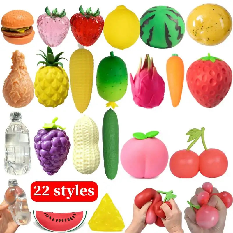 Fruit Mochi Squishy Toys – Mini Kawaii TPR Stress Relief Fidget