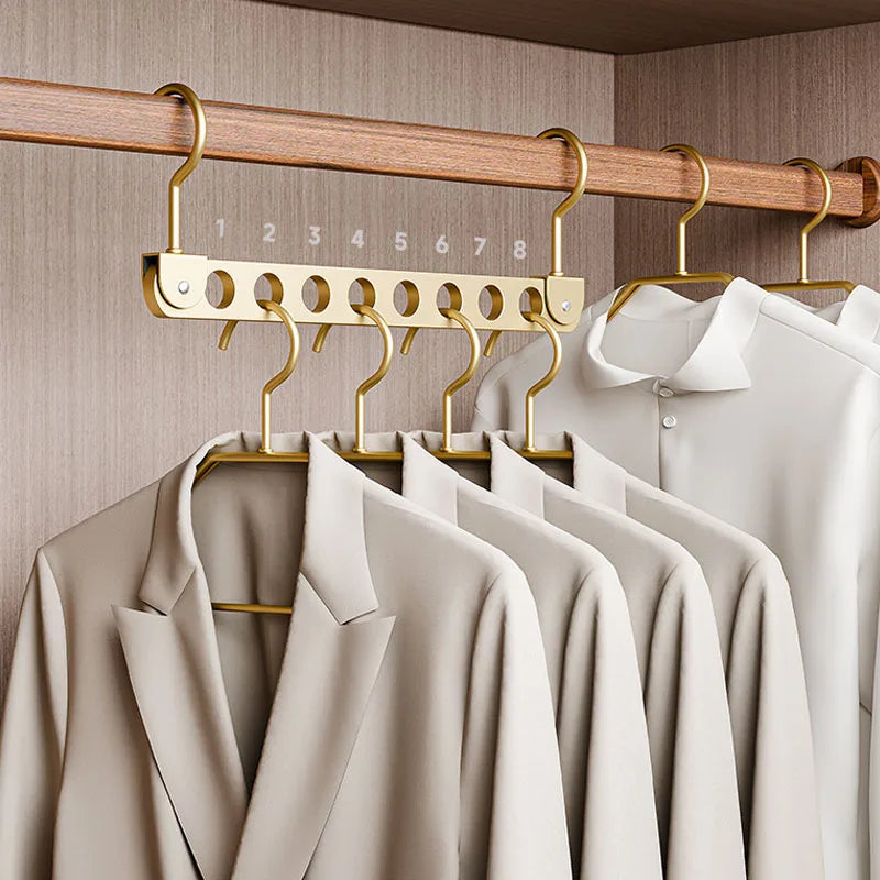 👕✨ Foldable Rotatable Clothes Hanger Organizer | 6 / 8 Holes Magic Metal Storage Rack 🪝 | Wardrobe Space Saver Hook