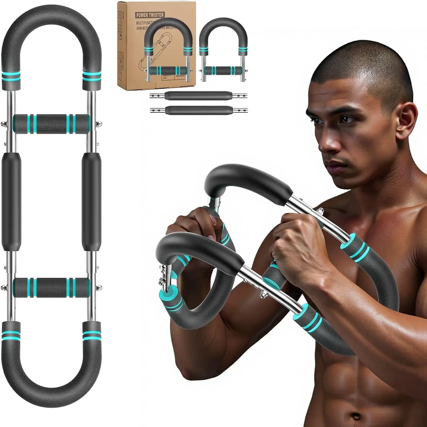 Twister arm Trainer, Adjustable Resistance (60-140 lbs) Chest Workout Equipment,Forearm Power Exercise bar , pectoralis spinalis