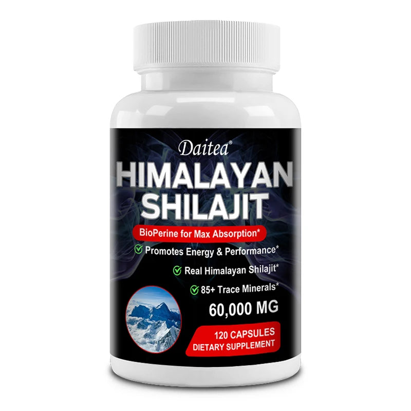 🌄 Himalaya Shilajit Capsules with Trace Minerals & Fulvic Acid – Natural Energy, Strength & Wellness Support (30/60/120 Capsules)