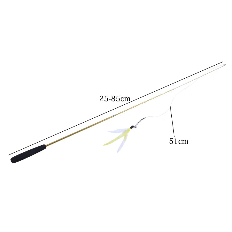 🎣🐾 Telescopic Cat Teaser Wand – 3-Section Fishing Pole Stick