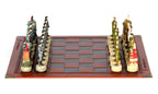 Luxury War‑Themed Metal & Resin Chess Set ♟️ | Hand‑Painted Knights on Leather Board | 32‑Piece Strategy Gift Set 🎁