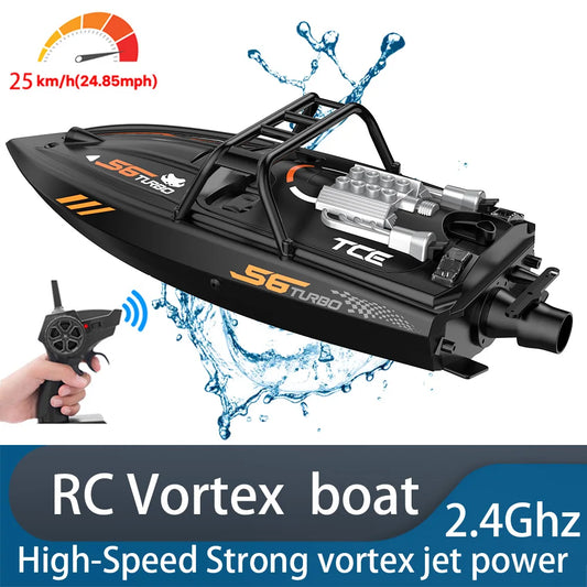 RC Speedboat 2.4G Jet Spray RC Boat Remote Control Ship Waterproof LED lamp Carbon brush motor High-Speed Models child toy gift