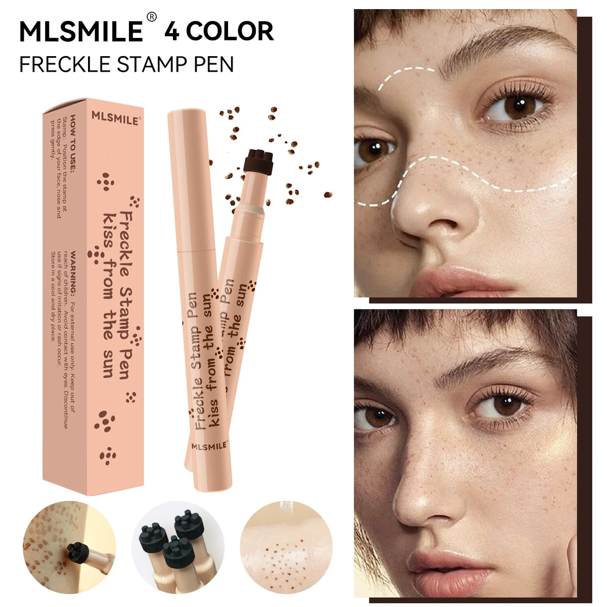 ✨🤎 Freckle Pen Natural Fake Freckles Makeup | Waterproof Freckles Stamp Pen 💫 | Light & Dark Brown Long-Lasting Dot Spot Pen