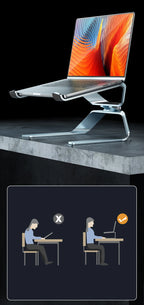 💻⬆️ P68 / P69 Aluminum Alloy Laptop Stand – Double Vertical Cooling Design